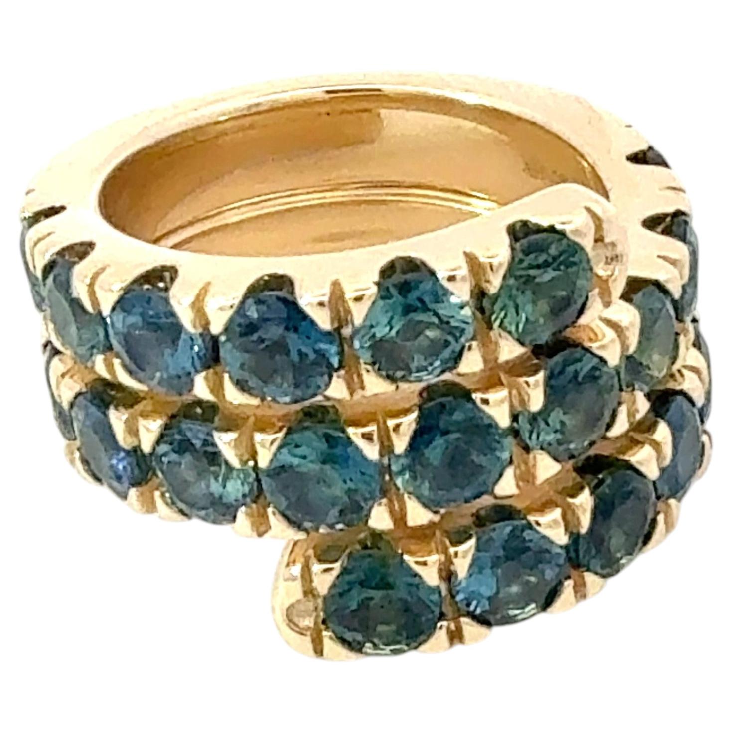 Natural Sapphire Ring Size 7 14k Yellow Gold 6.73 TCW Certified