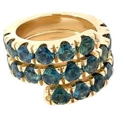 Natural Sapphire Ring Size 7 14k Yellow Gold 6.73 TCW Certified