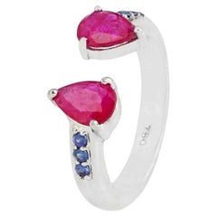 Natural Sapphire & Ruby Ring 18K gold