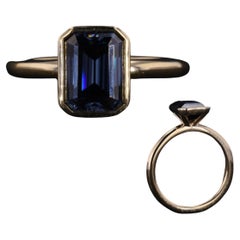 Anello di dichiarazione con zaffiro naturale, anello di fidanzamento con zaffiro unico