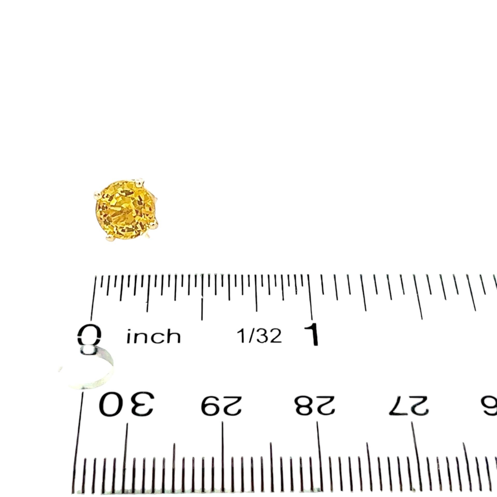 Natural Sapphire Stud Earrings 14k Yellow Gold 1.7 TCW Certified For Sale 8