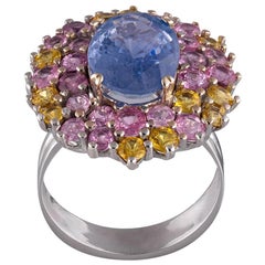 Vintage Natural Sapphires 14.6 Carat 18 Karat Gold Ring