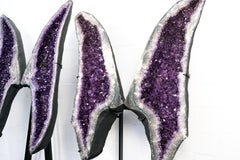Natural Sculptural Amethyst Butterfly Wings Geode, Large Butterfly Wings