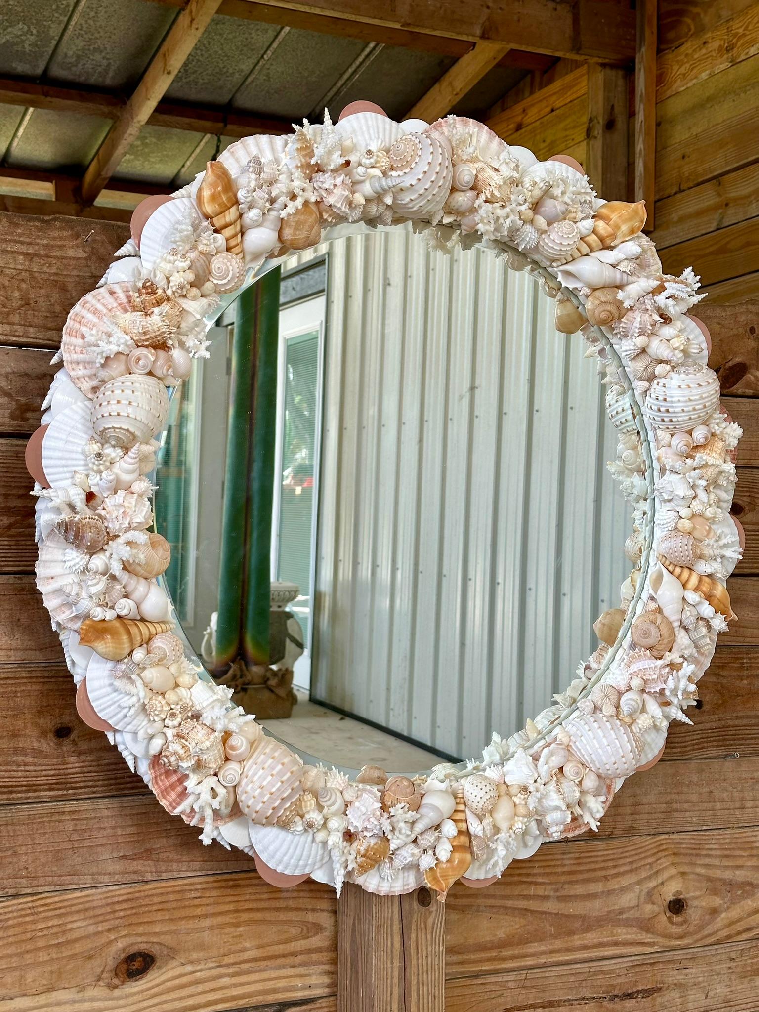 seashell hand mirror
