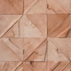 Natural Sculptural Collage Wall Tile Set in Upcycled Leather by Peter Glassford