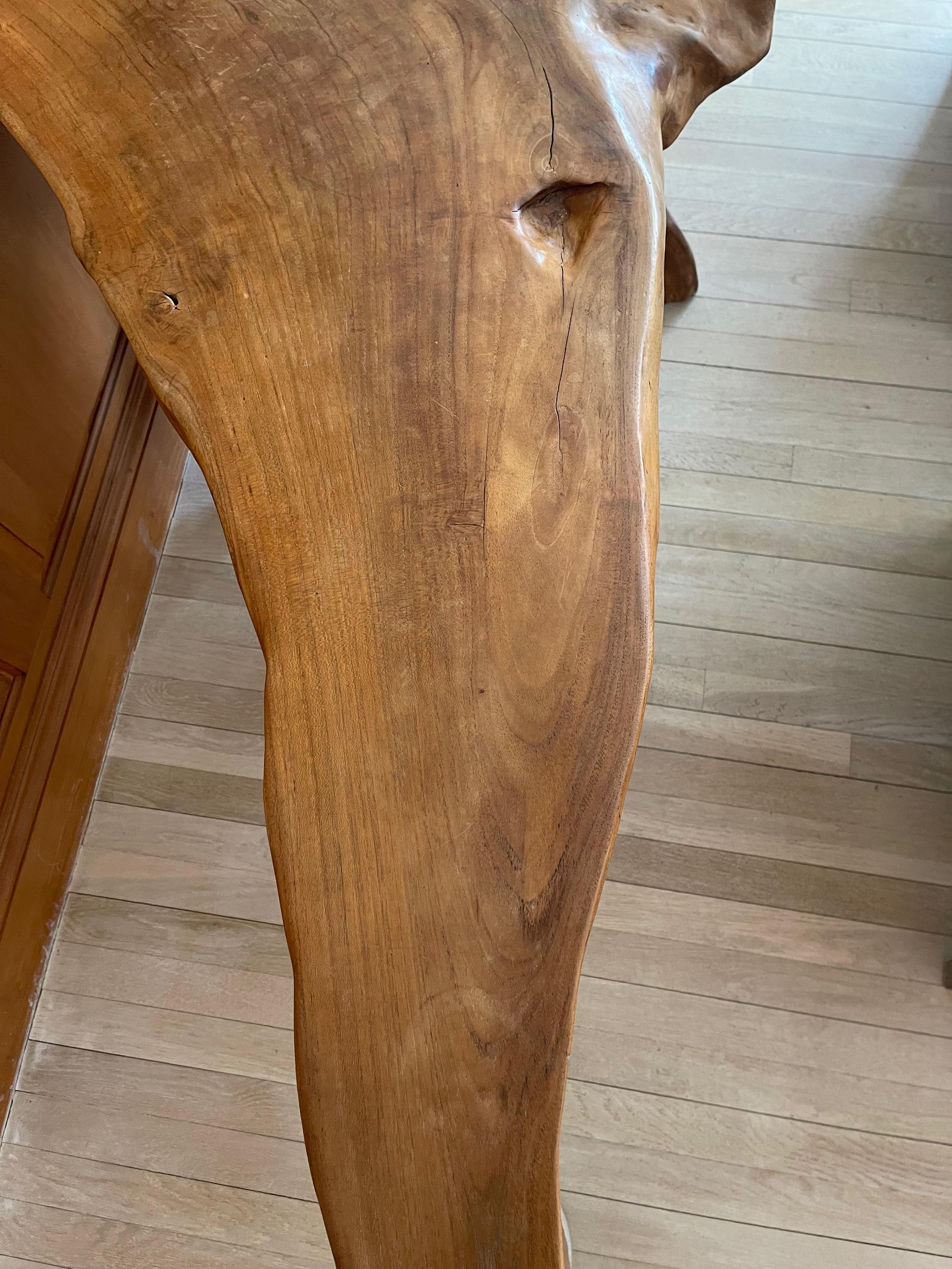 Hand-Carved California Redwood Sculptural Root Table For Sale
