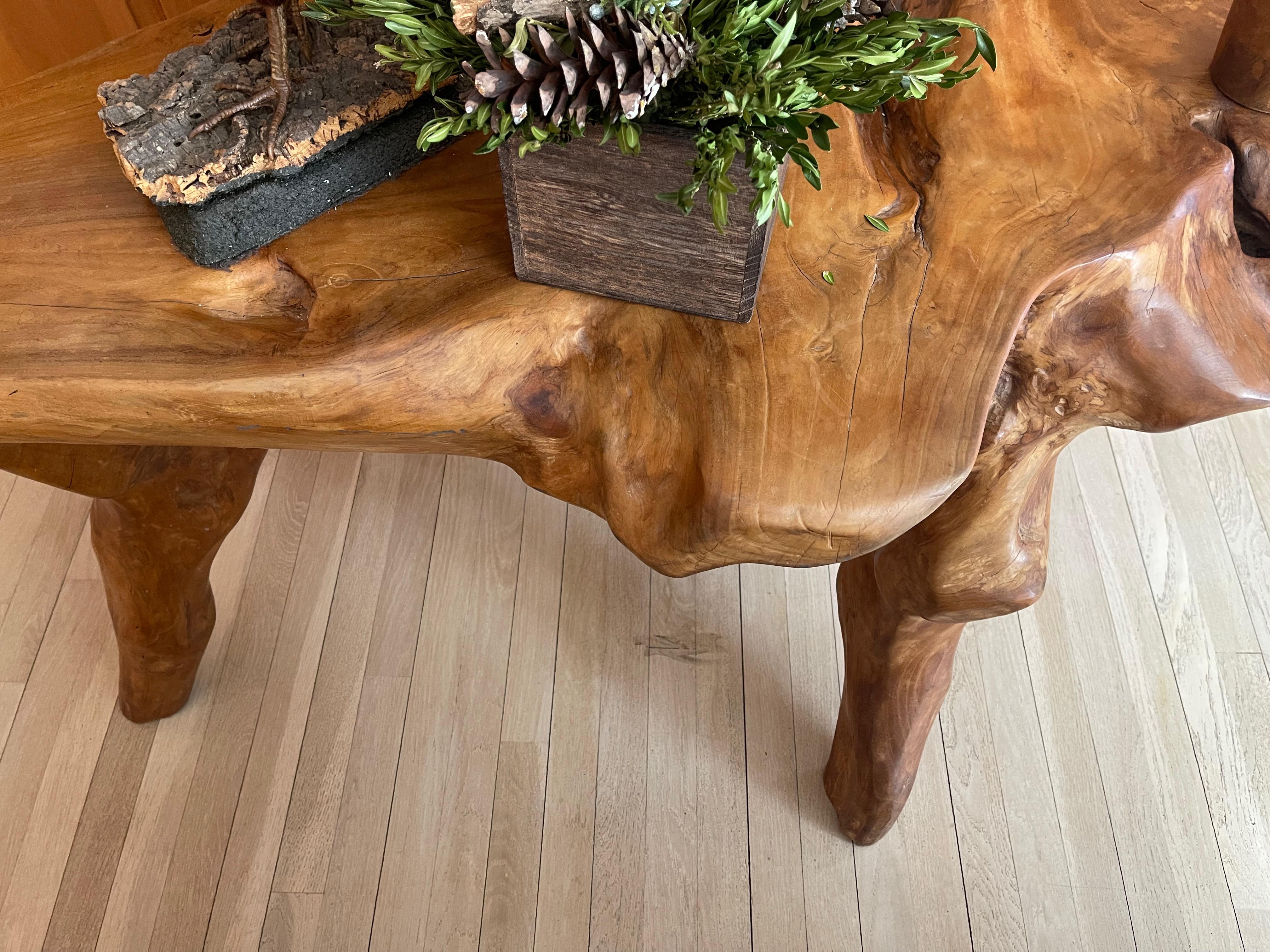California Redwood Sculptural Root Table For Sale 2