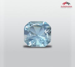 Bague en aigue-marine bleue des mers naturelle avec aigue-marine 1,52 carat, collier en aigue-marine