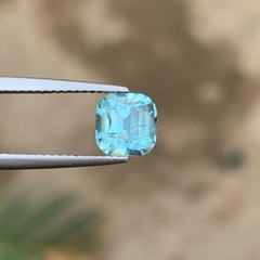 Natural Seafoam Tourmaline 2.00 Carat Cushion Cut Loose Gemstone for Ring