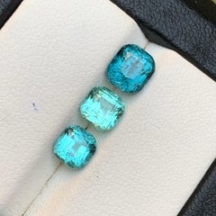 Natural Seafoam - Vivid Blue Tourmaline Cushion Cut Loose Gemstone Parcel 3.94Ct