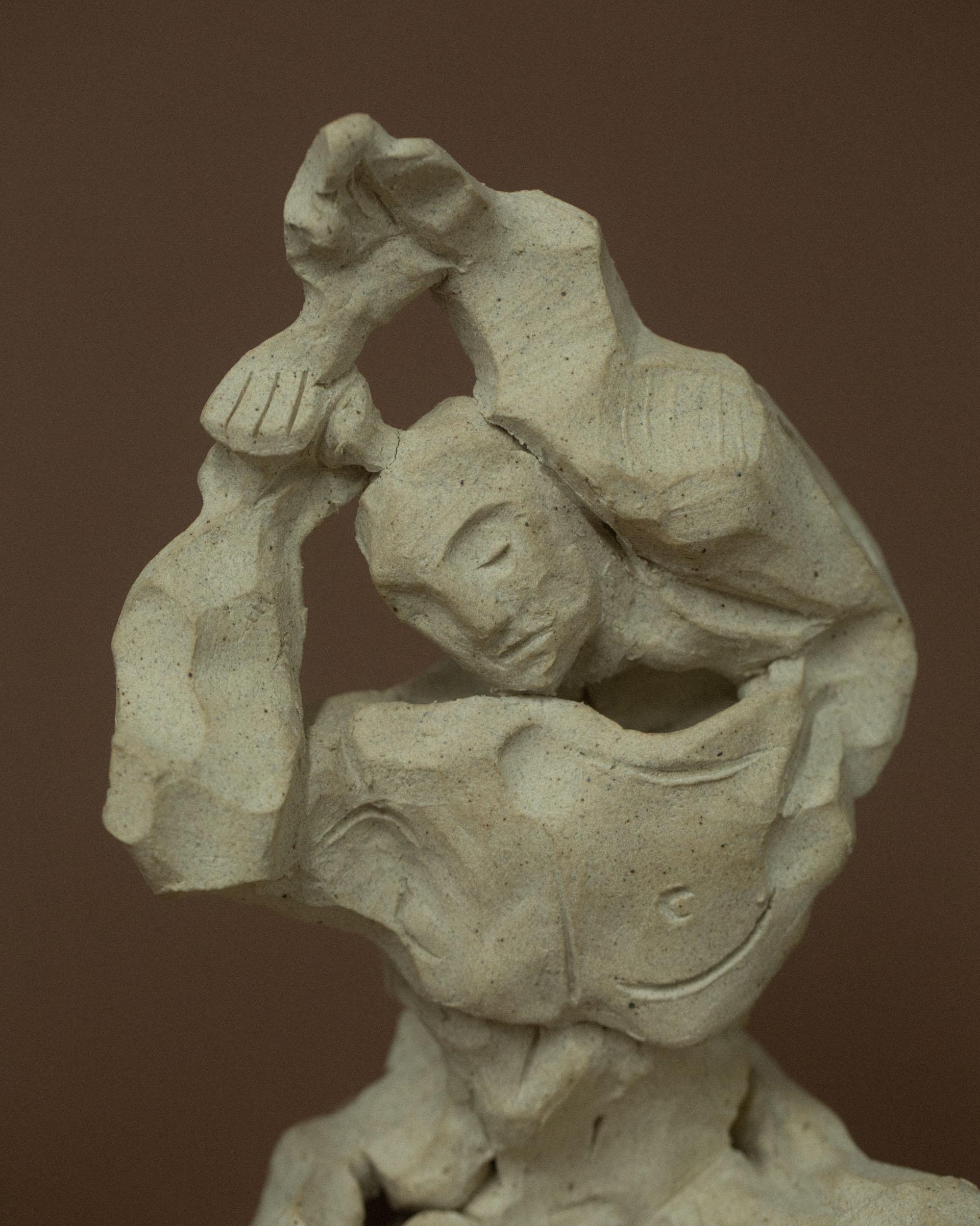 Post-Modern Natural Seated Figure by Common Body For Sale