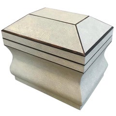 Natural Shagreen Box In The Style Of Karl Springer