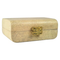 Natural Shagreen Box with Cast Brass Handle by Ginger Brown