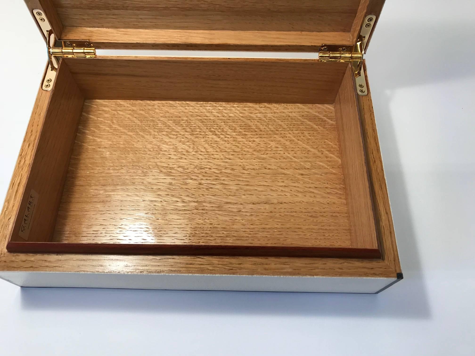  Natural Shagreen Box with Ebony Inlay For Sale 4