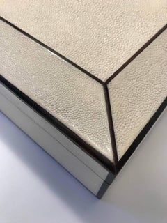 Natural Shagreen Box with Ebony Inlay