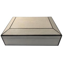 Natural Shagreen Box with Ebony Inlay