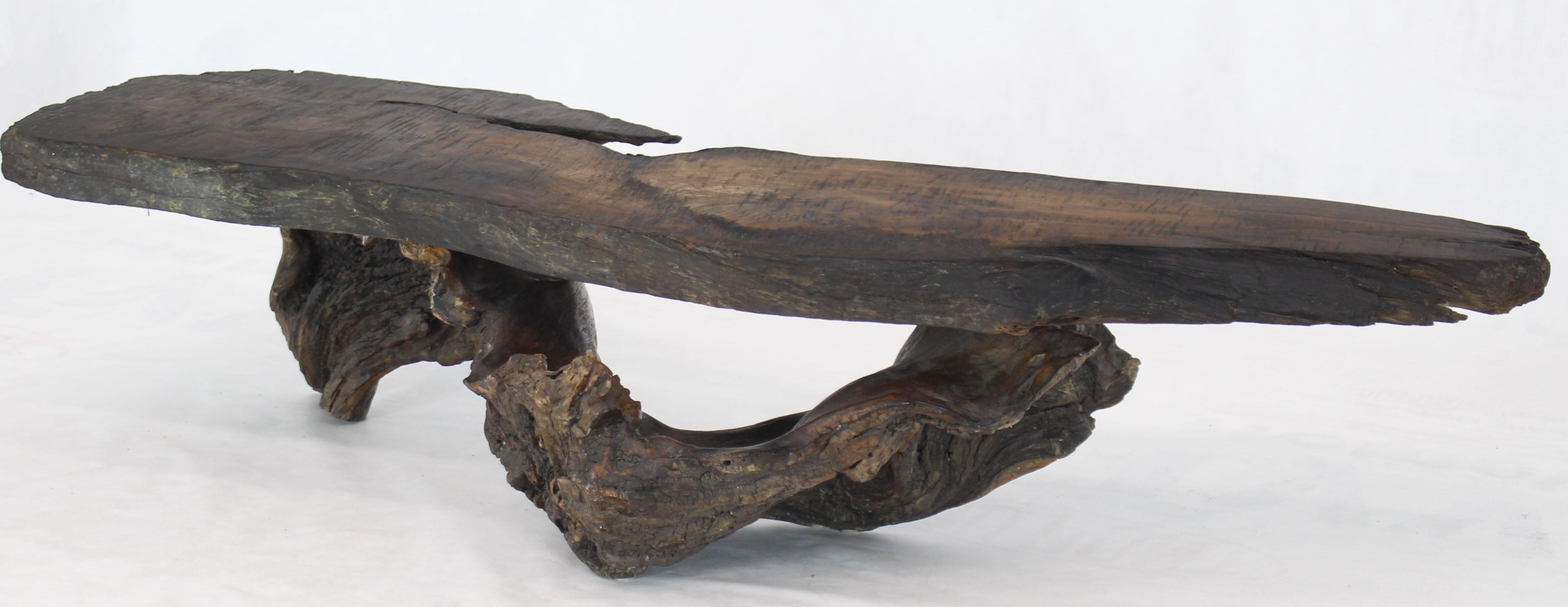 Mid-Century Modern Natural Shape Varnished Wood Specimen Root Organic Shape Coffee Table