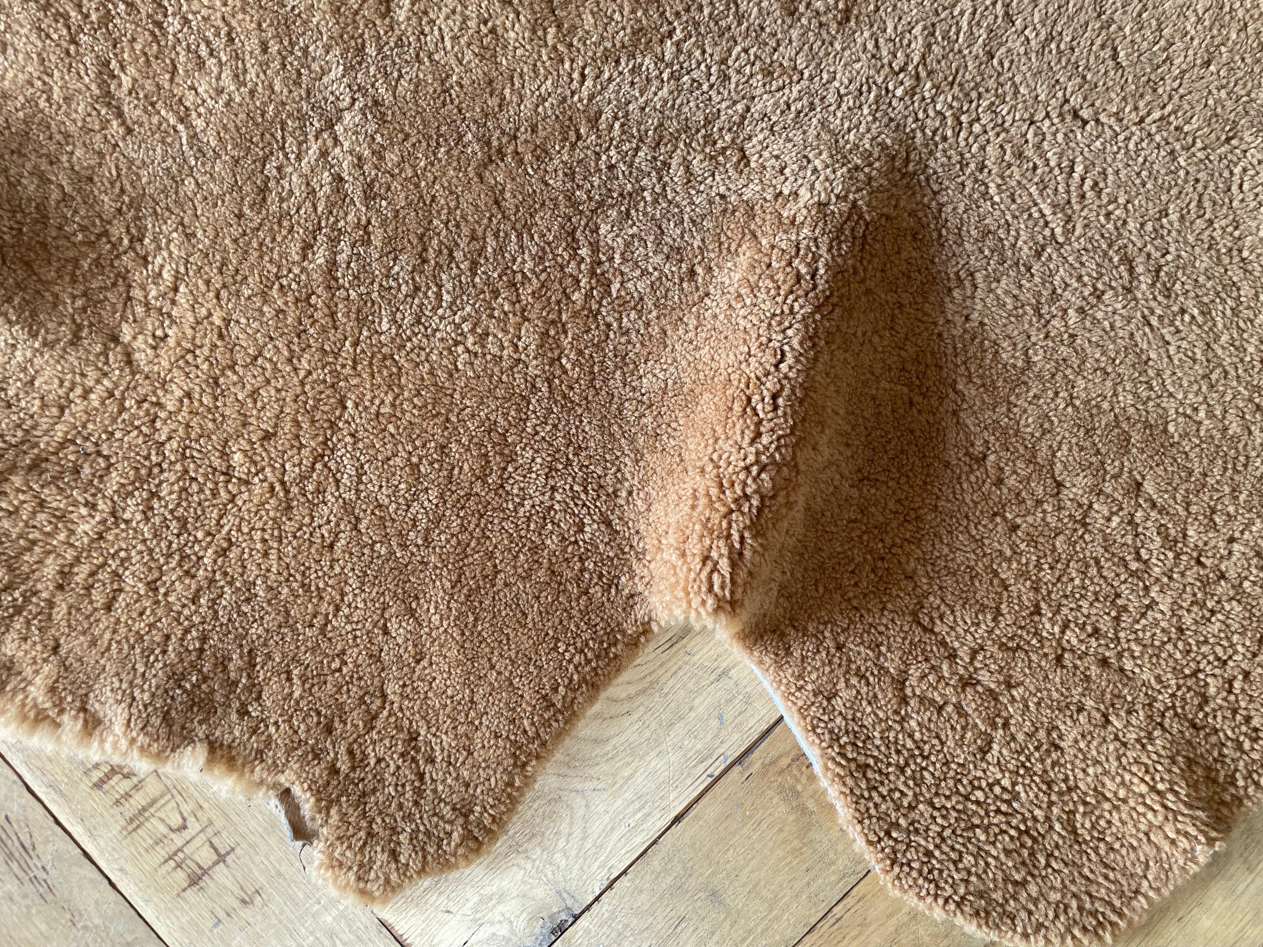 Contemporary Natural Sheepskin Rug or Throw in Chocolate Brown Color