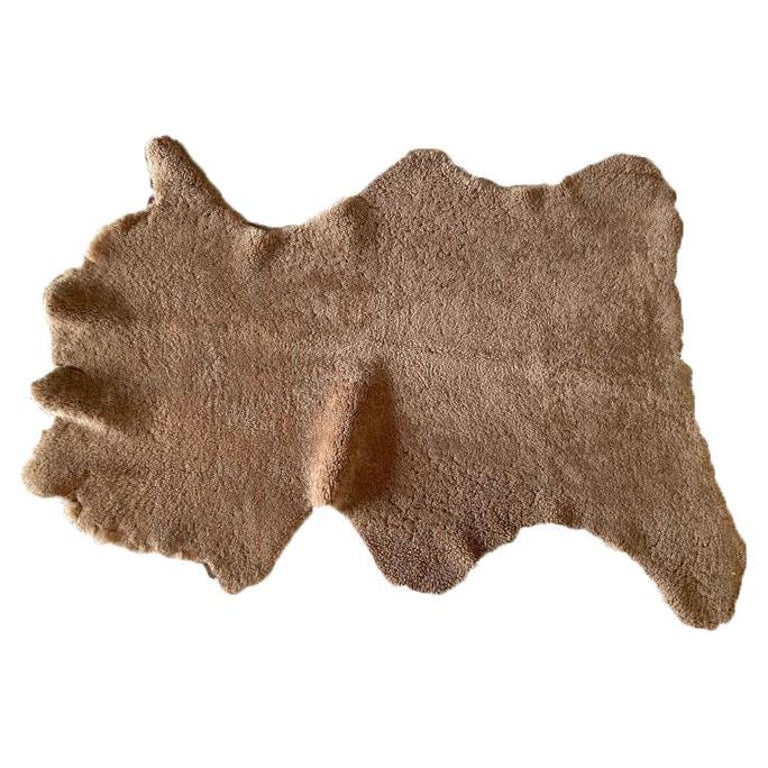 Natural Sheepskin Rug or Throw in Chocolate Brown Color For Sale at 1stDibs
