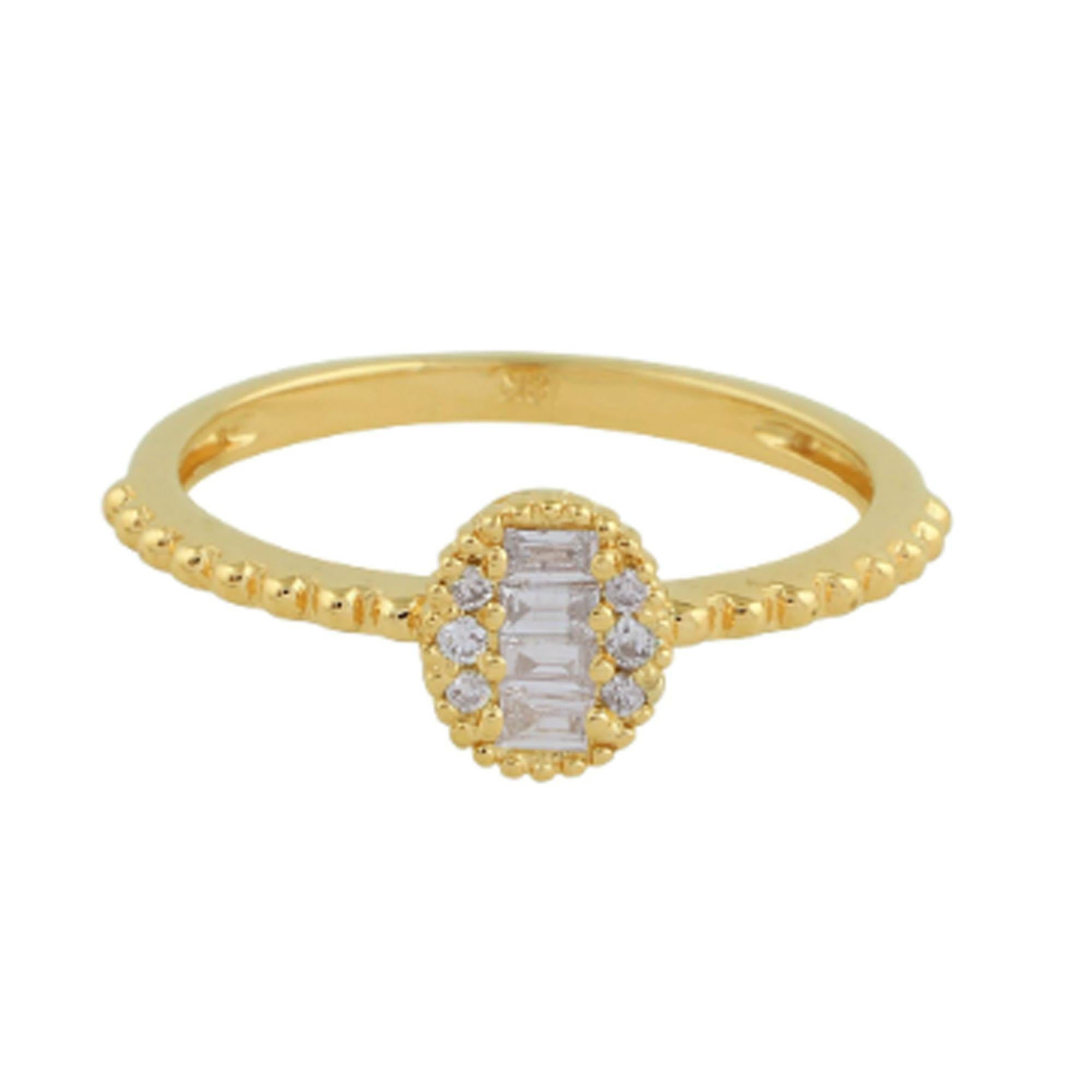 in vendita:  Nature SI Clarity HI Color Baguette Diamond Stacking Ring Oro giallo 18 carati 3