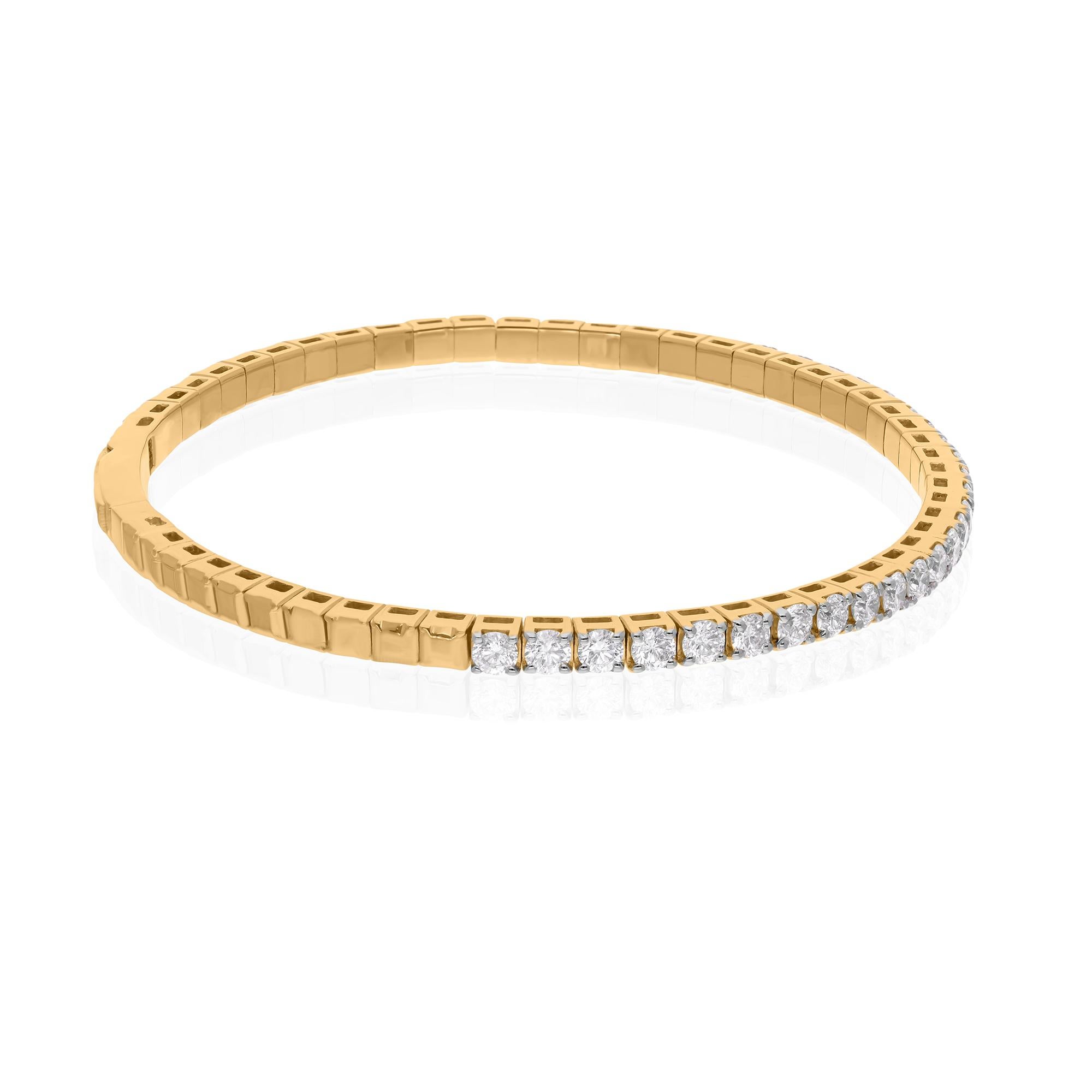 Bracelet demi-éternité en or jaune 18 carats avec diamants de pureté SI de couleur hi-colore en vente 1