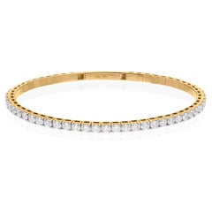 Bracelet demi-éternité en or jaune 18 carats avec diamants de pureté SI de couleur hi-colore