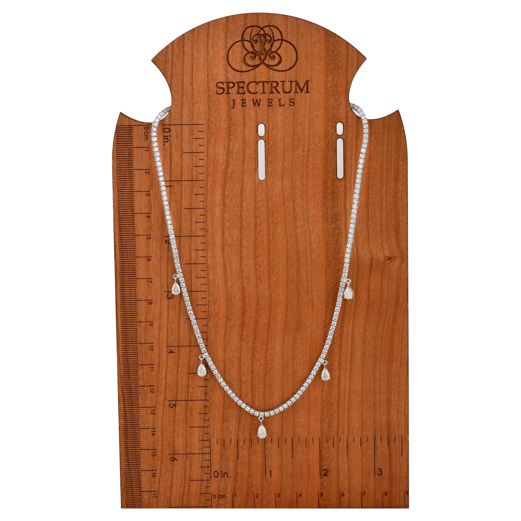 Natural SI Clarity HI Color Diamond Chain Necklace 10 Karat White Gold Jewelry In New Condition For Sale In Diera, Dubai
