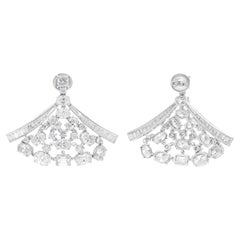 Orecchini di diamanti naturali SI Clarity HI Color Gioielli in oro bianco 14k 12,96 carati