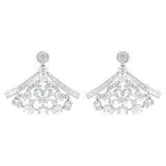 12,96 Carati SI Chiarezza HI Colore Orecchini Multi Diamante Gioielli in Oro Bianco 18k