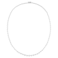Collier fin en or blanc 14 carats avec diamants naturels de pureté SI et de couleur hi-colore