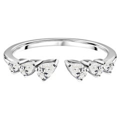 Anillo de banda abierta con diamante natural de pureza SI y color HI, en oro blanco de 18 quilates