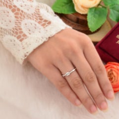 Natural SI Clarity HI Color Diamond Stackable Band Ring 14 Karat White Gold