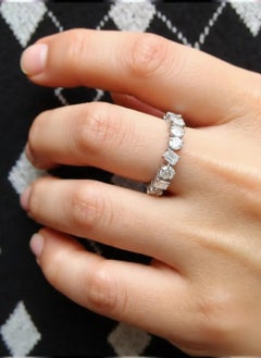 Natural SI Clarity HI Color Multi Shape Diamond Ring 18 Karat White Gold Jewelry