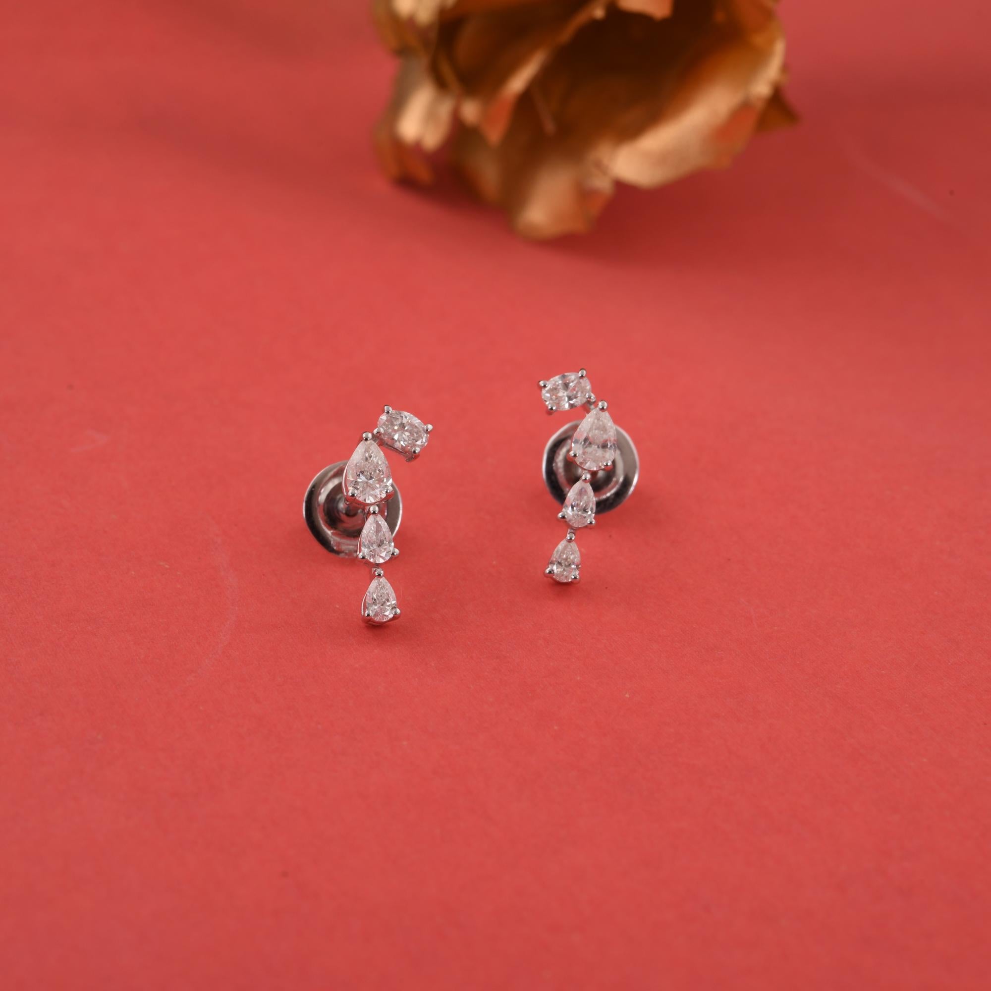Cast from 14-karat gold, these exquisite earrings are handset with 0.83 carats of sparkling diamonds.

FOLLOW SPECTRUM JEWELS storefront to view the latest collection & exclusive pieces. Spectrum Jewels is proudly rated as a Top Seller on 1stdibs