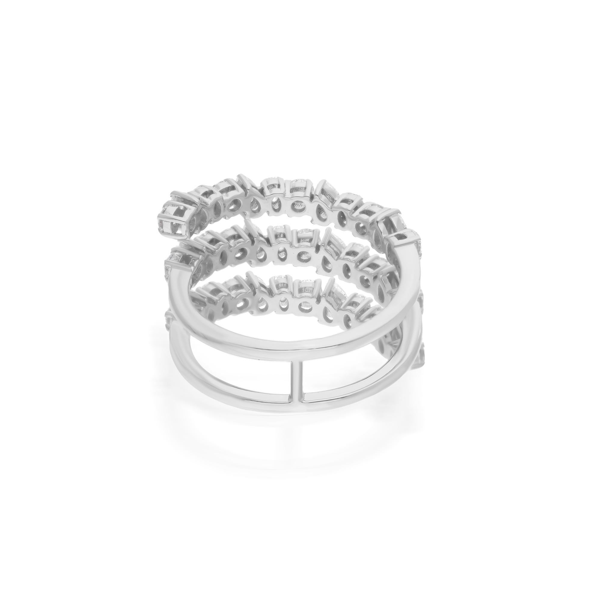 Natural Si Claridad HI Color Pera y Diamante Redondo Anillo Envolvente Oro Blanco 14 Kilates Moderno en venta