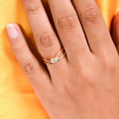 Natural SI Clarity HI Color Solitaire Marquise Diamond Ring 18 Karat Yellow Gold