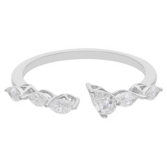 Spectrum Jewels 18 Karat White Gold Modern 0.43 Ct Diamond Band Ring