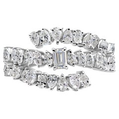 Natural SI/H 1.63Ct Diamond Wrap Style Wedding Ring 18 Karat White Gold