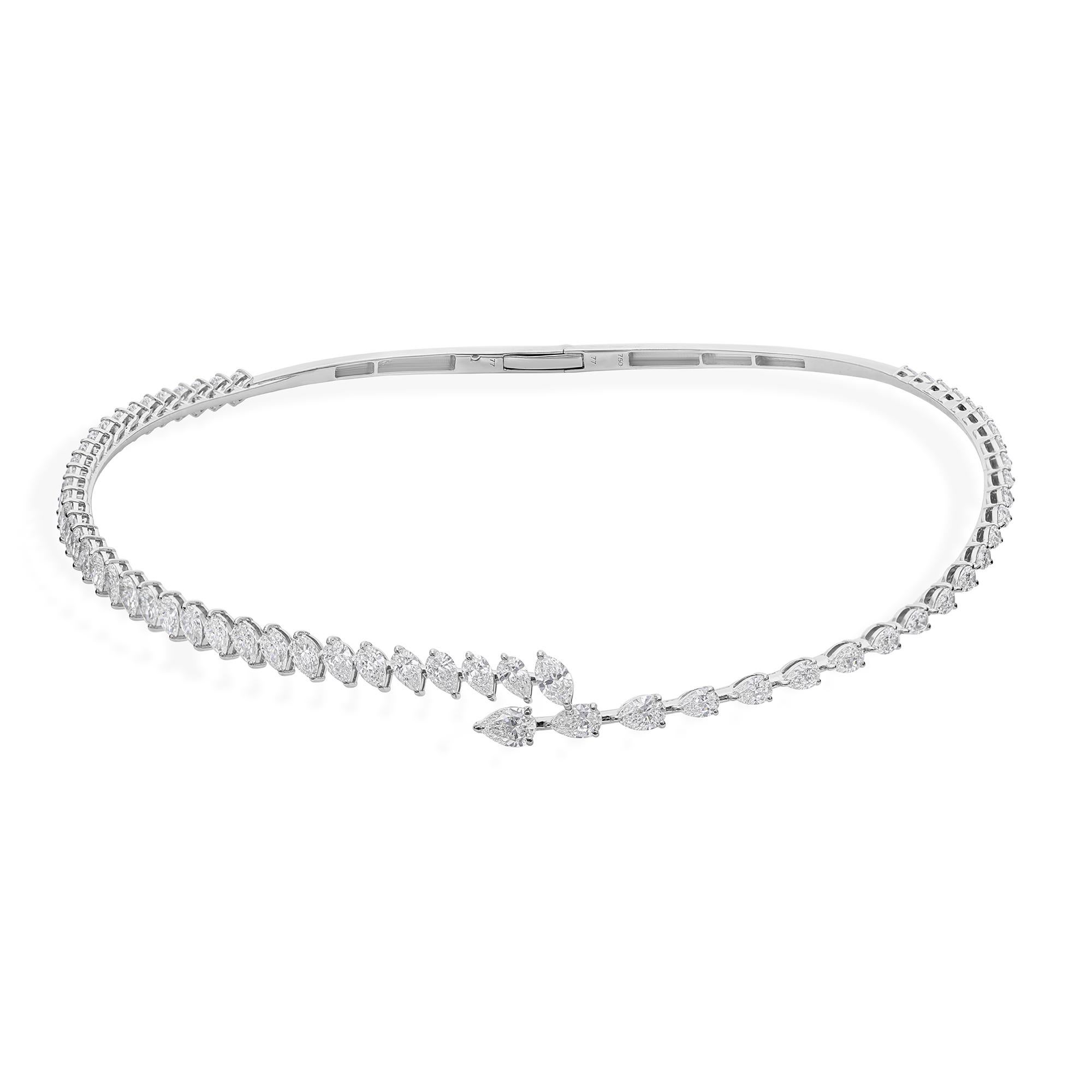 Natürliches SI/H 8,16 Karat Diamant Halsband Halskette 14 Karat Weißgold im Zustand „Neu“ im Angebot in Diera, Dubai