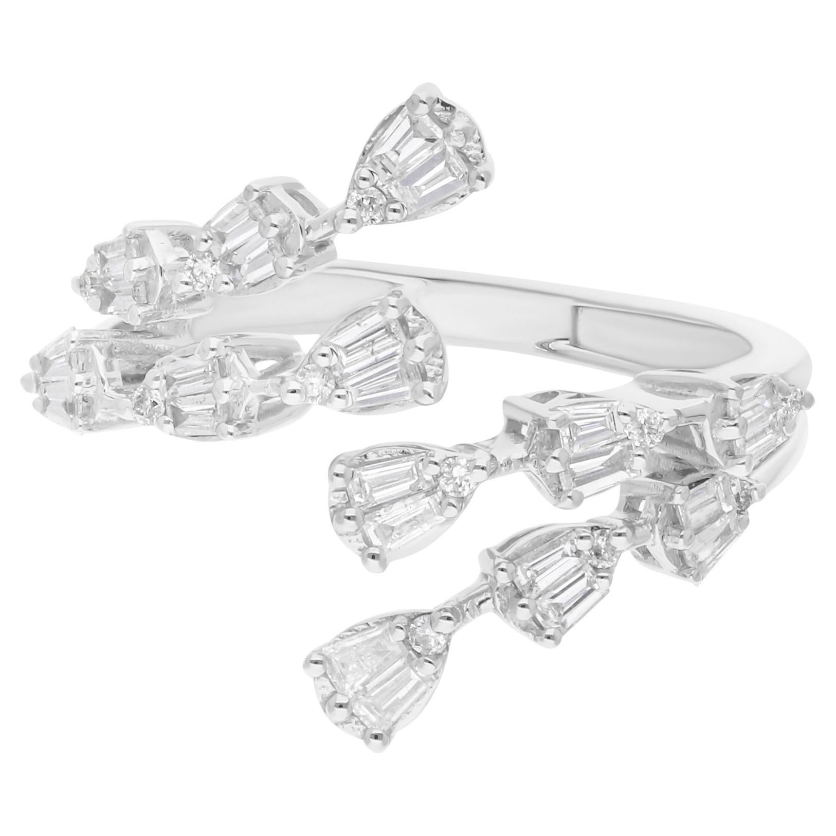 Natural SI/H Baguette Brilliant Cut Diamond Earrings 14 Karat White Gold Jewelry