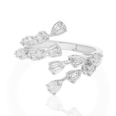 Pendientes de diamantes talla brillante SI/H naturales Joyas de oro blanco de 18 quilates