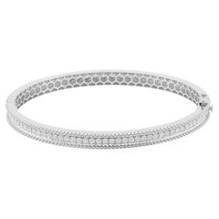 Bracelet de diamants naturels SI/H Bracelet de fiançailles pour femmes Or blanc 18 carats