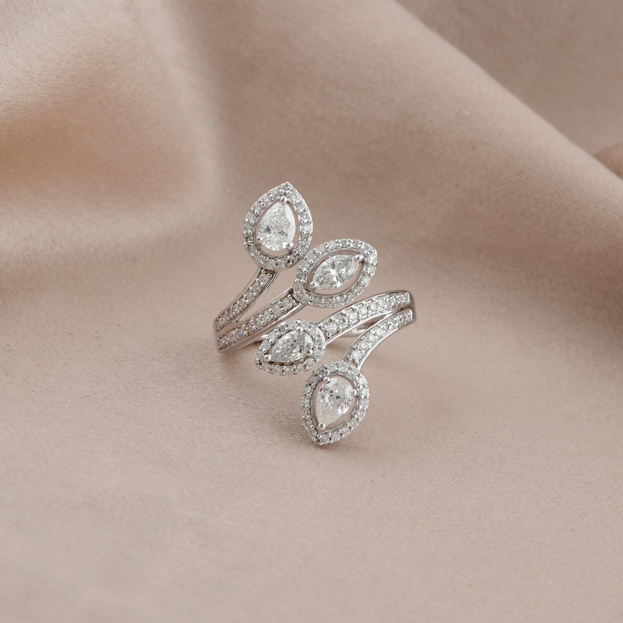 in vendita:  Anello da cocktail con diamante naturale SI/H in oro bianco 14 carati Gioielli di pregio 4