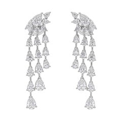 Orecchini pendenti con diamante naturale SI/H in oro bianco 18 carati Regalo di fidanzamento