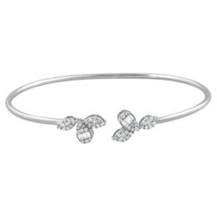 Bracciale a grappolo con diamanti naturali SI/H Oro bianco 14 carati Gioielli di pregio