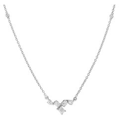 Natural SI/H Diamond Cluster Minimal Chain Necklace 18 Karat White Gold