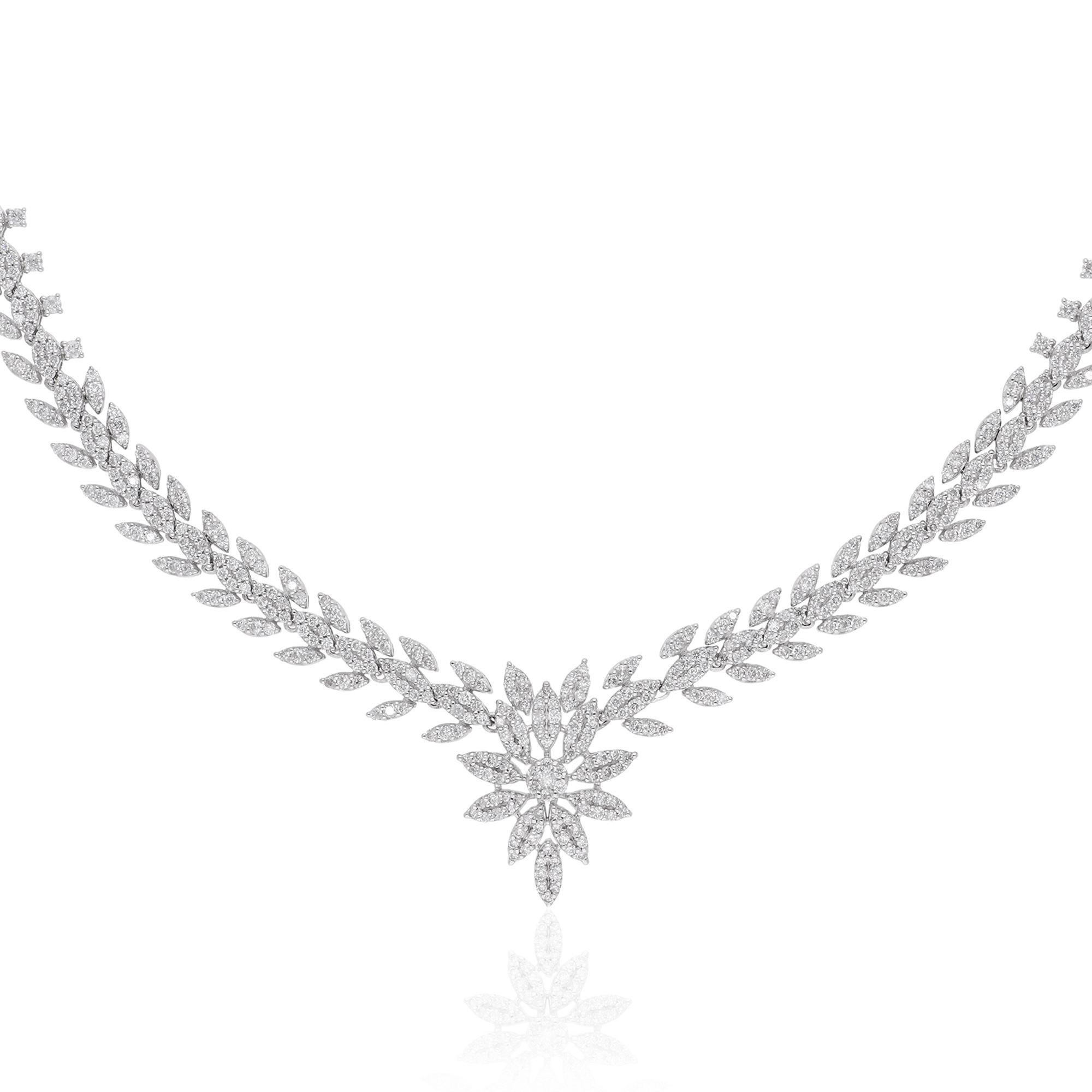 Celebrate the timeless union of love with our exquisite Natural SI/H Diamond Wedding Necklace, a radiant symbol of eternal devotion and exquisite craftsmanship. Handmade with meticulous care from 14 karat white gold, this necklace features a