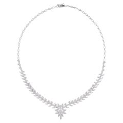 Natürliche SI/H Diamant-Hochzeits-Halskette 14 Karat Weißgold Handgefertigter feiner Schmuck