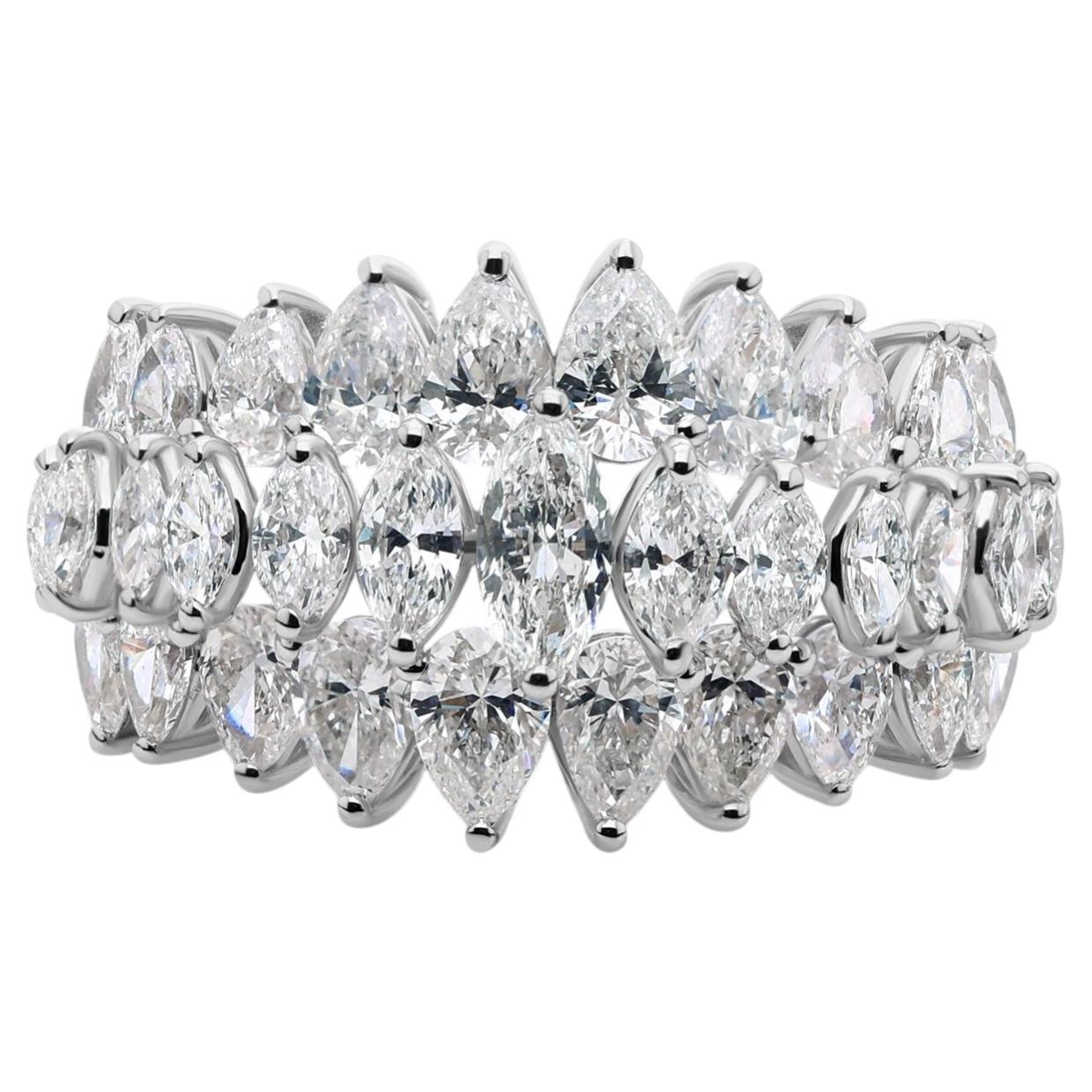 Natural SI/H Diamond Wide Dome Engagement Band Ring 14 Karat White Gold