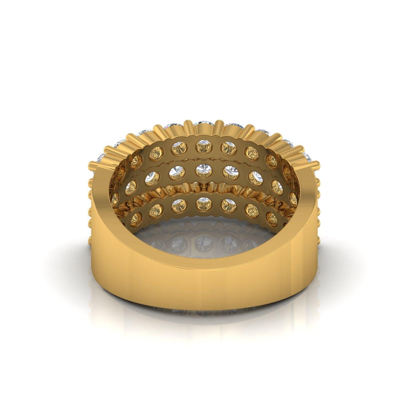 For Sale:  Natural SI/H Round Diamond Wide Ring 14k Yellow Gold Anniversary Gift 2.05 Ct. 3